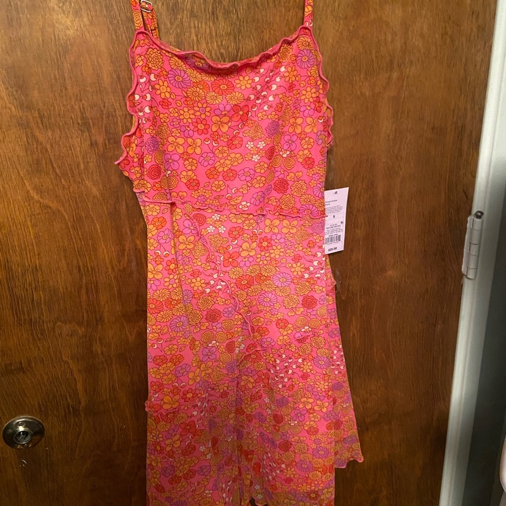 Target Floral Mini Dress in Pink and Orange